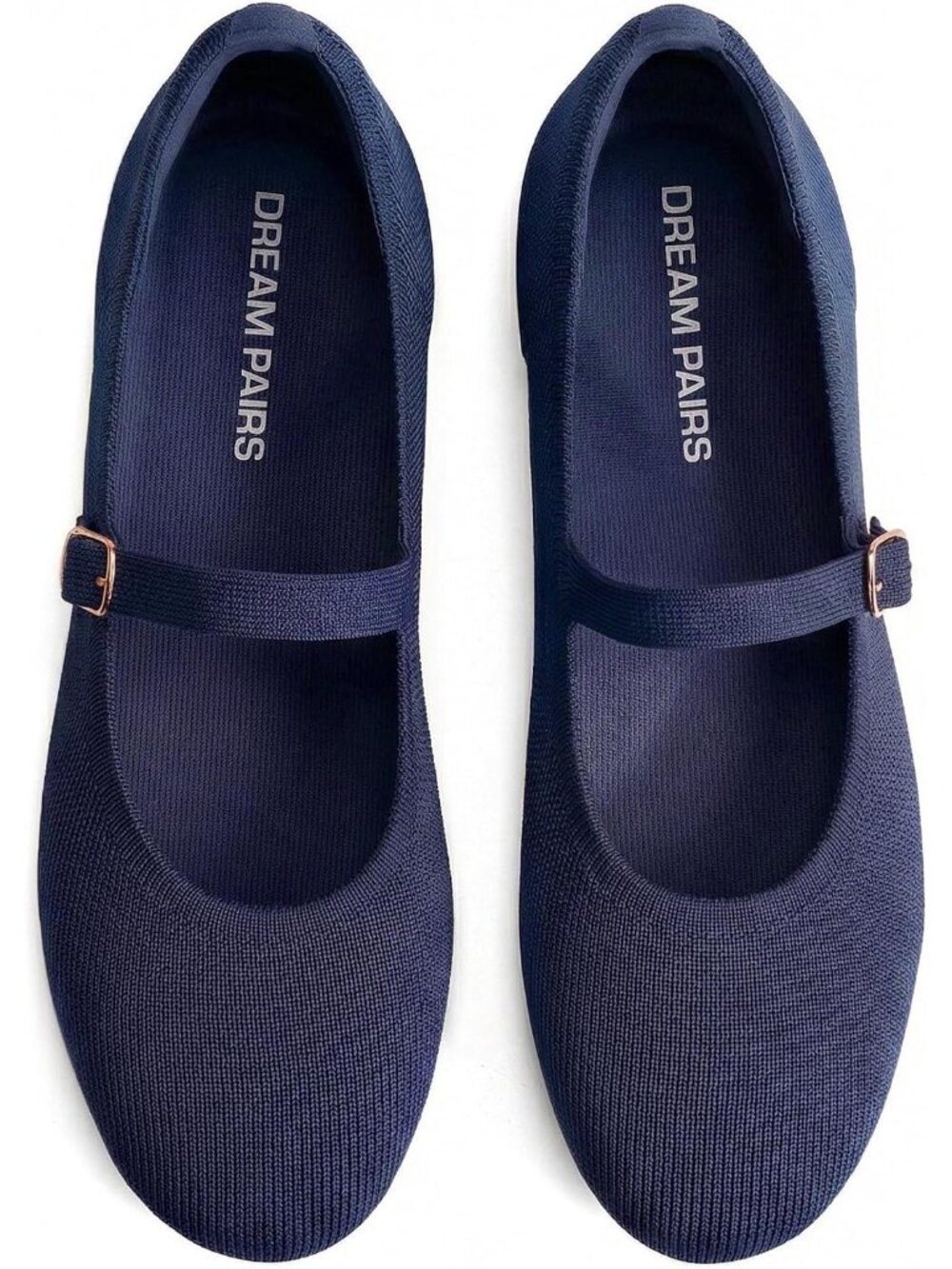 Women's Navy Lightweight Comfortable for Casual Work Office Ballet Flat Shoes